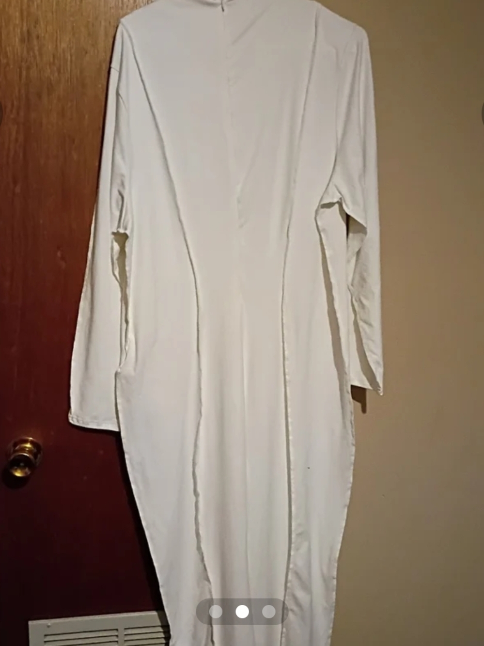 SHEIN White Crew Neck Long Sleeve Jumpsuit